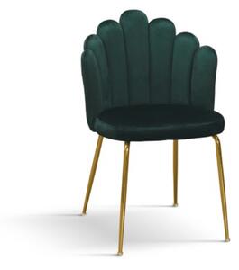 Scaun tapitat Panna ,structura metalica aurie,tapitat catifea - VERDE SMARALD