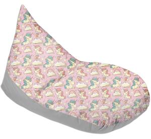 Fotoliu copii Bean Bag Lounger Unicorn, husa bumbac detasabila