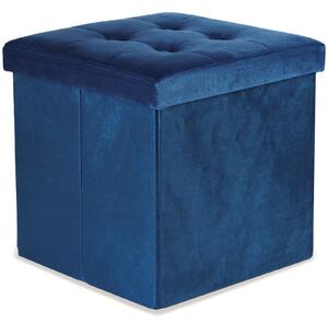 Taburet pliabil albastru ZAREX VELVET L