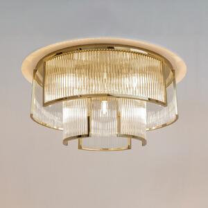 Maytoni plafonieră Frame, 9 x E14, Ø 65 cm, auriu / transparent