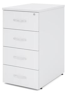 Container Impress 40,6 x 60 cm - 4 sertare (pentru masa Impress 76 cm), alb