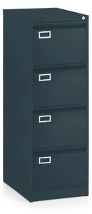 Dosar metalic A4 - 4 sertare, 45,5 x 62 x 132 cm, incuietoare cilindru, antracit - ral 7016