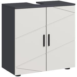 Kleankin Dulap sub Chiuveta, Dulap de Baie, Dulap de Depozitare pentru Chiuveta, 60 x 30 x 60 cm, Gri Deschis | Aosom Romania