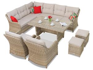 Mobilier de grădină Toledo Comida 7 cu pufuri bej Garden Point