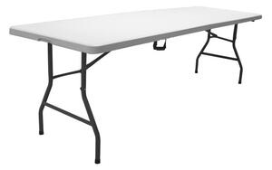 Masa de gradina, pliabila, cadru de otel, 240 cm, alba