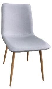 Scaun dining Vera, textil, picioare metalice, gri deschis