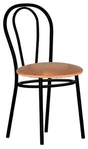 Scaun dining Tulipan Black, piele ecologica, aramiu