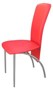 Scaun dining Amely, piele ecologica, rosu