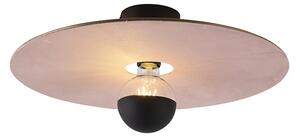 Plafoniera neagra cu abajur plat roz 45 cm - Combi