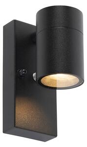 Lampa de perete exterioară modernă neagră IP44 cu senzor crepuscular - Solo