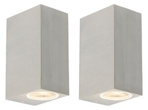 Set de 2 aplice moderne din aluminiu cu 2 lumini IP44 - Baleno