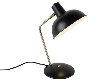 Lampă de masă retro neagră cu bronz - Milou