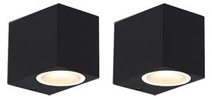 Set de 2 Aplice Moderne Negre IP44 - Baleno