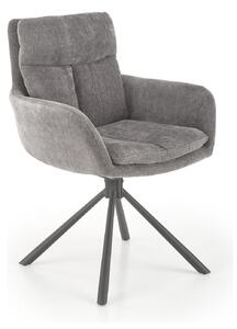 Scaun rotativ K495, gri/negru, stofa clasica/metal, 60x65x87 cm