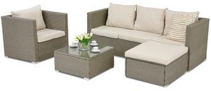 Mobilier de grădină Roma Corner 5 Garden Point gri deschis