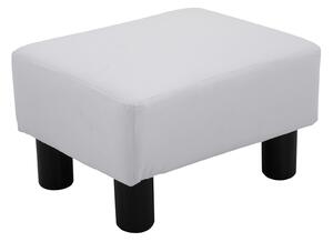 HOMCOM Taburet Dreptunghiular, Îmbrăcat în Piele Artificială, Alb, Design Modern | Aosom Romania