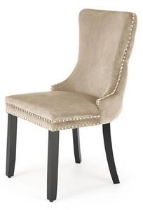 Scaun ALDA, bej/negru, stofa catifelata/lemn, 50x62x95 cm
