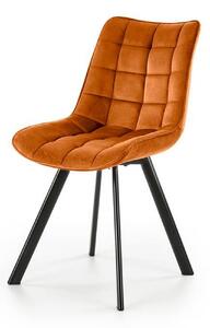 Scaun K332, caramiziu/negru, stofa catifelata/metal, 46x61x84 cm