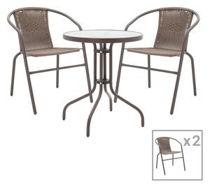 Set 3 buc masă și scaune de grădină Obbi-Watson Maro 60x60x70 cm
