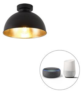 Plafoniera inteligentă neagră cu auriu 28 cm inclusiv Wifi A60 - Magnax