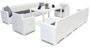 Mobilier de grădină din technorattan Nebraska Apetito Max 12 alb Bica