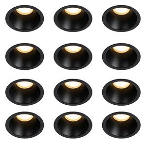 Set de 12 spoturi moderne incastrate negre GU10 35mm IP44 - Dept