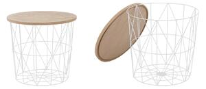 Masuta cafea industriala stejar natural-alb Mariffa, Ø42XH41 CM
