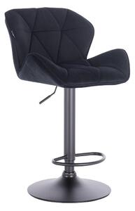 HR111W Scaun Catifea Neagră Velur cu Bază Neagra