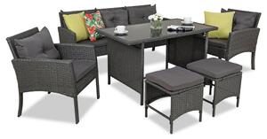 Mobilier terasă din tehnoratan cu pufuri Bari Garden Point