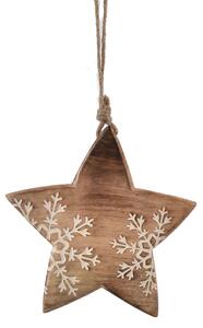 Decorațiune din lemn de mango 4Home Snowflake Star, 20 cm