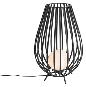 Lampa de podea de design neagră cu opal 70 cm - Angela
