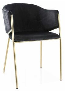 Scaun de bucătărie Serilda Velvet II, negru / auriu