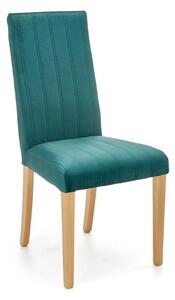 Scaun DIEGO 3, verde/stejar miere, stofa catifelata/lemn de fag, 47x59