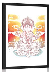 Poster cu passepartout Ganesha hinduistic