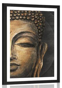 Poster cu passepartout chipul lui Buddha