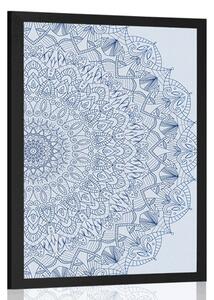 Poster Mandala detaliată în culoarea albastră