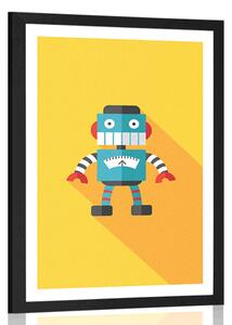 Poster cu passepartout robot vesel