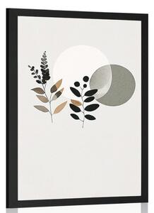 Poster frunze minimaliste cu fundal boho