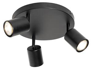 Plafoniera moderna neagra ajustabila rotunda cu 3 lumini - Java