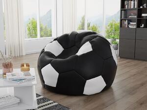 Z0ND0 Fotoliu puf Hannela 500L (Negru piele ecologică + Alb piele ecologică). 1053997