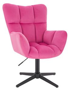 HR650CROSS Roz Catifea Scaun cu Bază Neagră