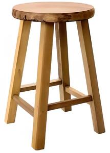 Scaun taburet, din lemn culoare nuc ,46 cm