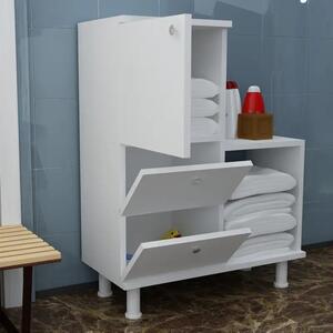 Mobilier baie cu 4 spatii depozitare Functional Homs , 67.4 x 87 x 29.5 cm, alb