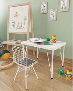 Set masuta cu scaune, Baby Homs, alb/natur, 64 x 48 x 50 cm,30600