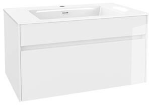 Kielle Nefia - Dulap cu lavoar 80 cm, alb lucios 50027S800