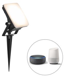 Proiector inteligent negru 12,8 cm cu LED IP65 cu țăruș - Ruud