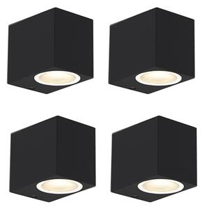 Set de 4 aplice moderne negre IP44 - Baleno