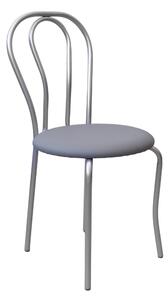 Scaun dining Tulipan Alu, piele ecologica N-23, gri