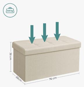 Taburet cu spatiu depozitare OTTOMAN 76x38 cm, crem