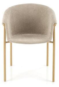 Scaun K489, bej/stejar, stofa clasica/metal, 59x56x80 cm